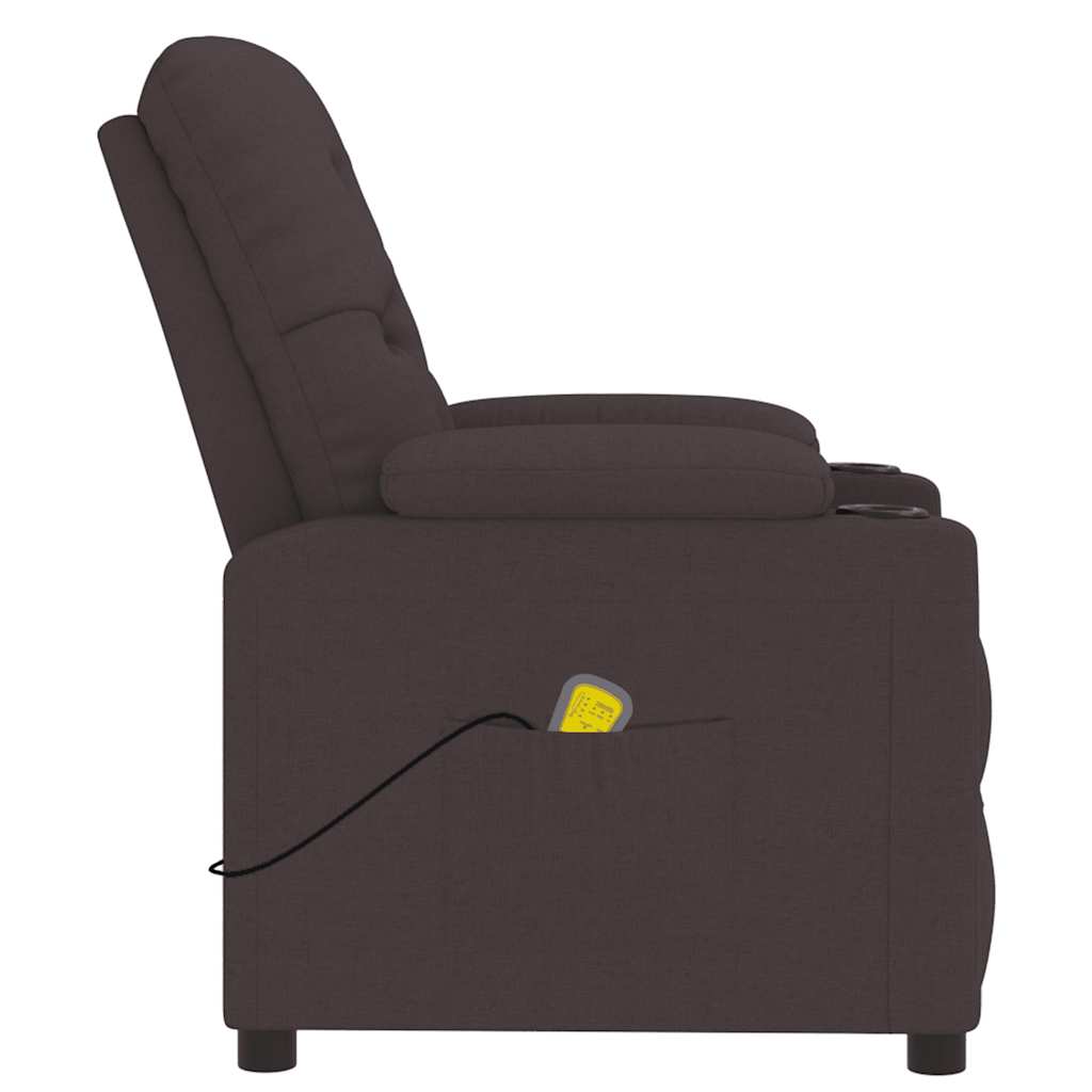 Massagesessel Dunkelbraun Stoff