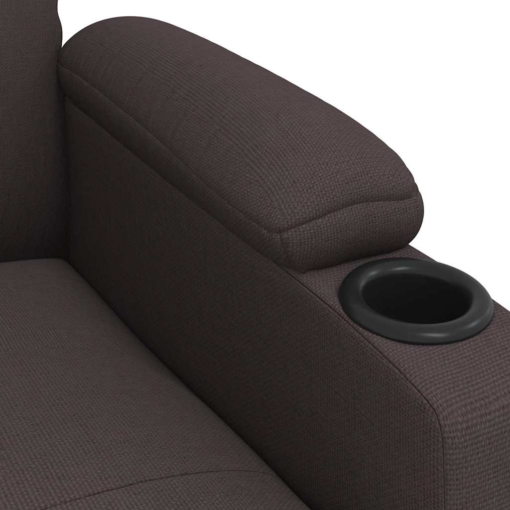 Massagesessel Dunkelbraun Stoff