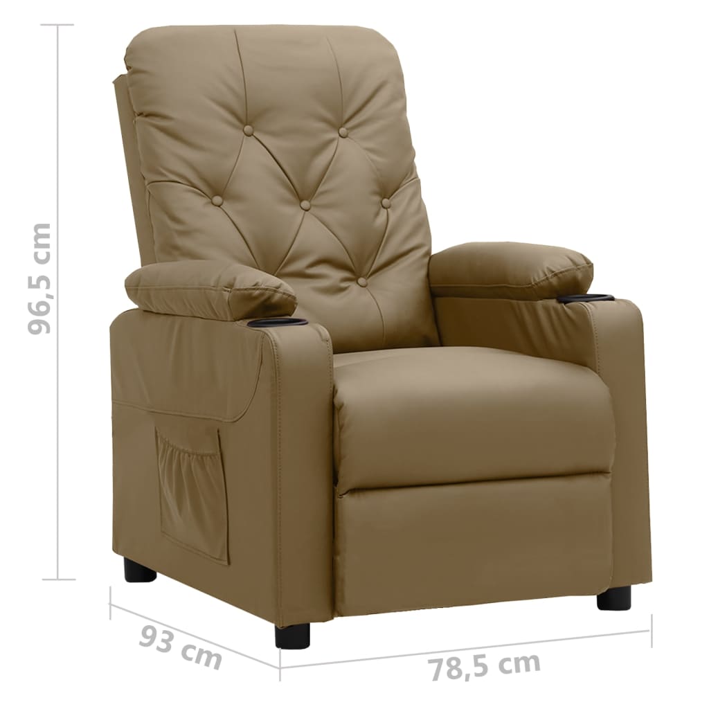 Relaxsessel Cappuccino-Braun Kunstleder