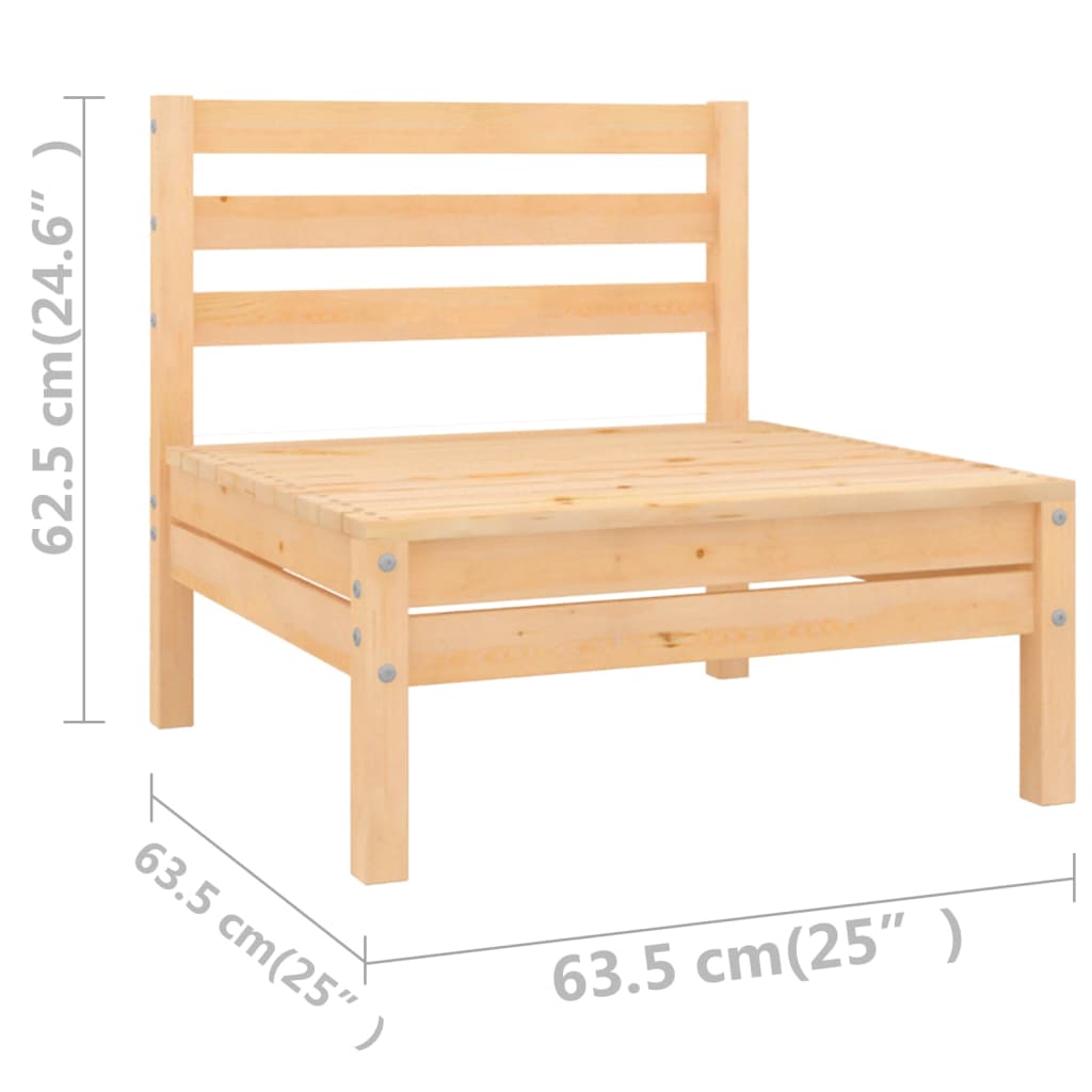 6-tlg. Garten-Lounge-Set Kiefer Massivholz