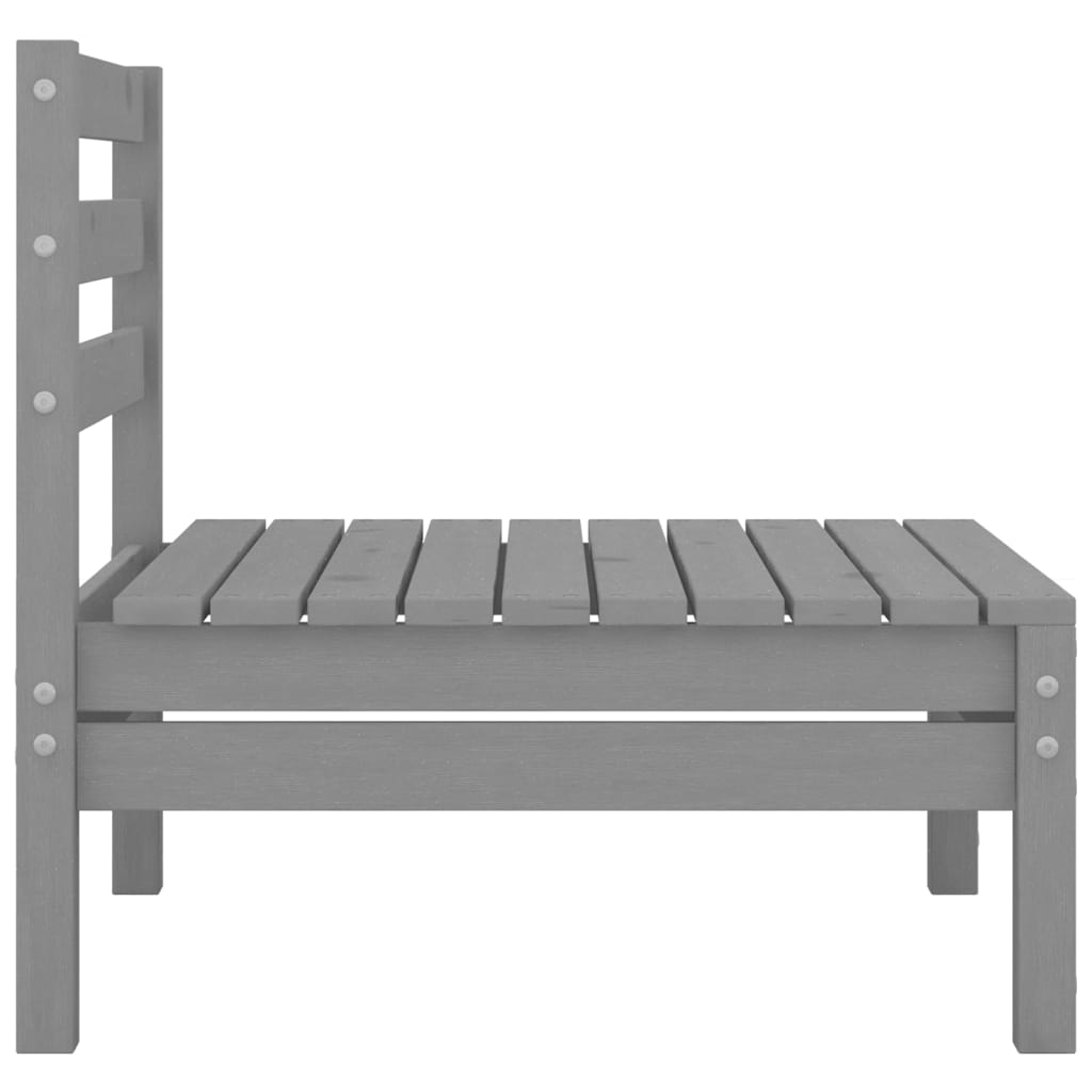 6-piece garden lounge set, grey, solid pine wood