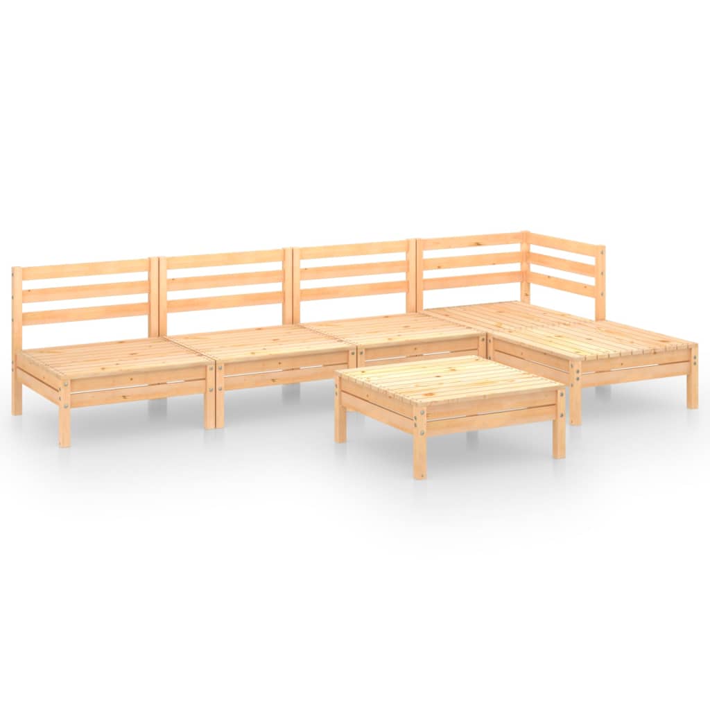 6-tlg. Garten-Lounge-Set Massivholz Kiefer