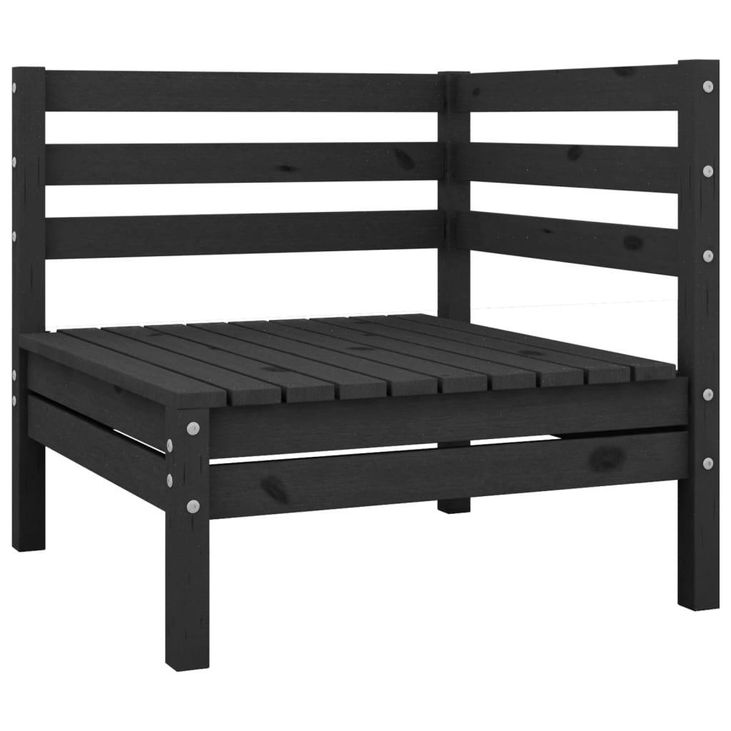 10-piece garden lounge set, solid pine, black