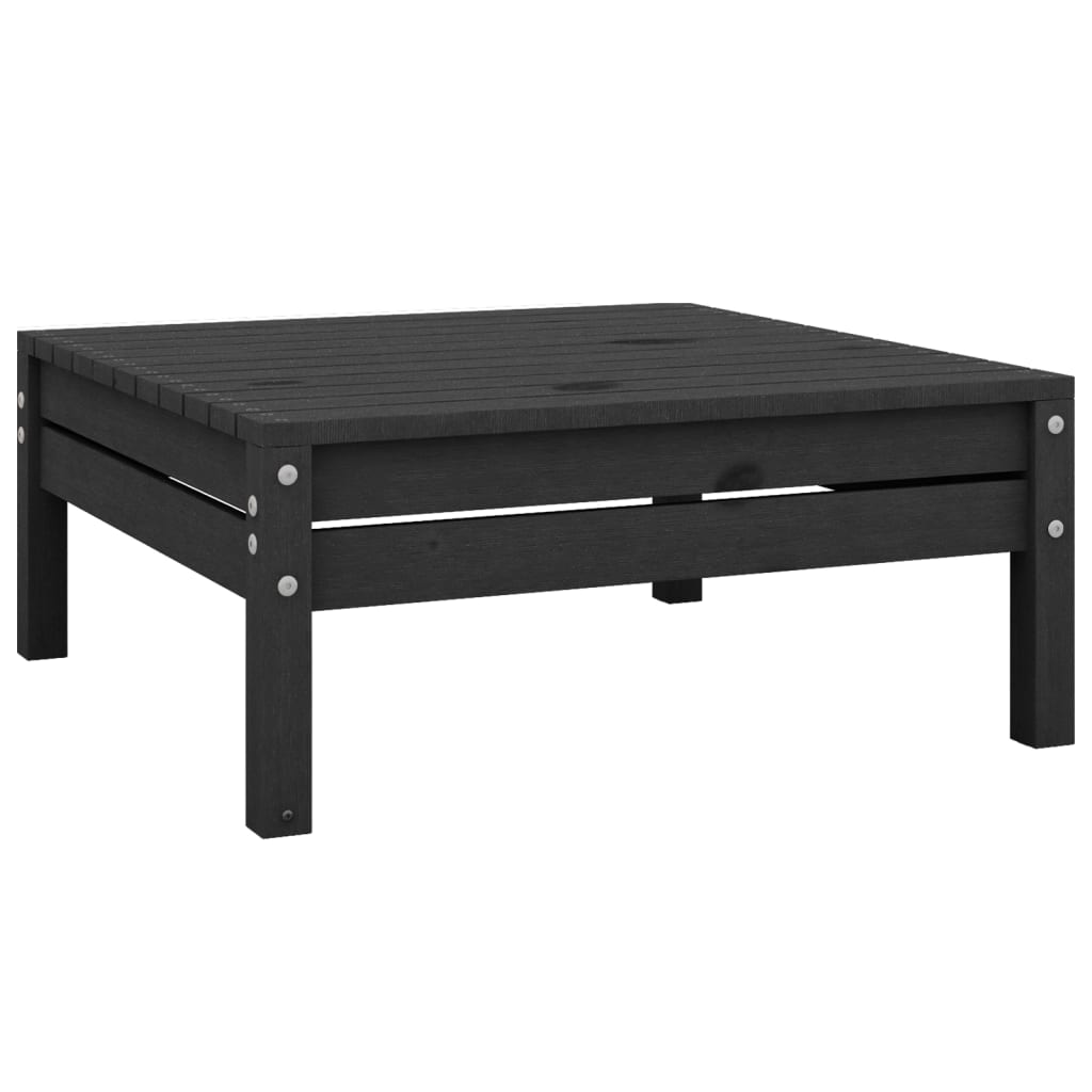 10-piece garden lounge set, solid pine, black