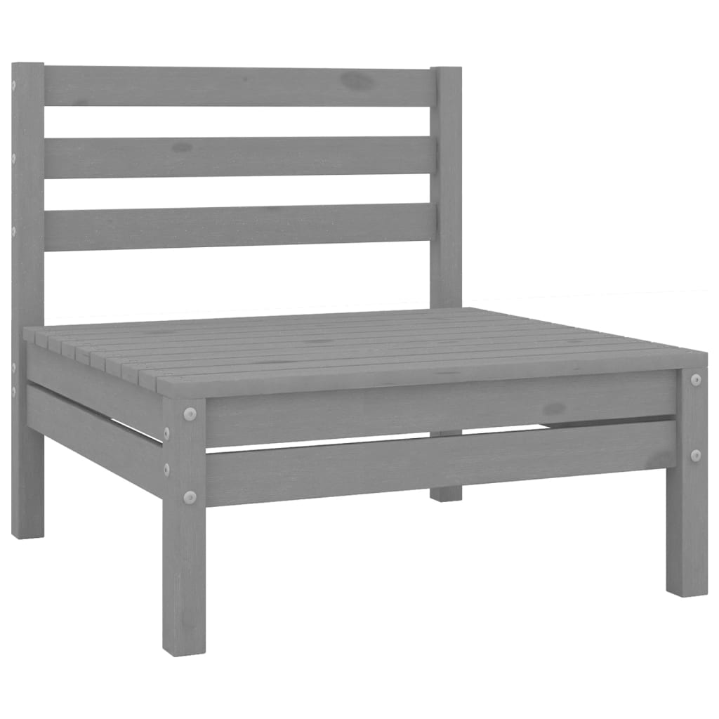 6-piece garden lounge set, grey, solid pine wood