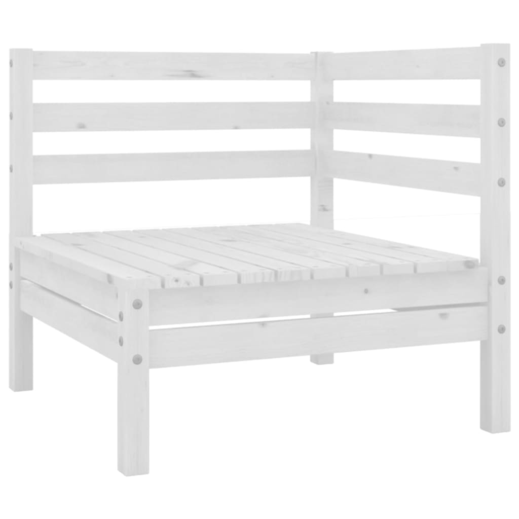 10-piece garden lounge set white solid pine