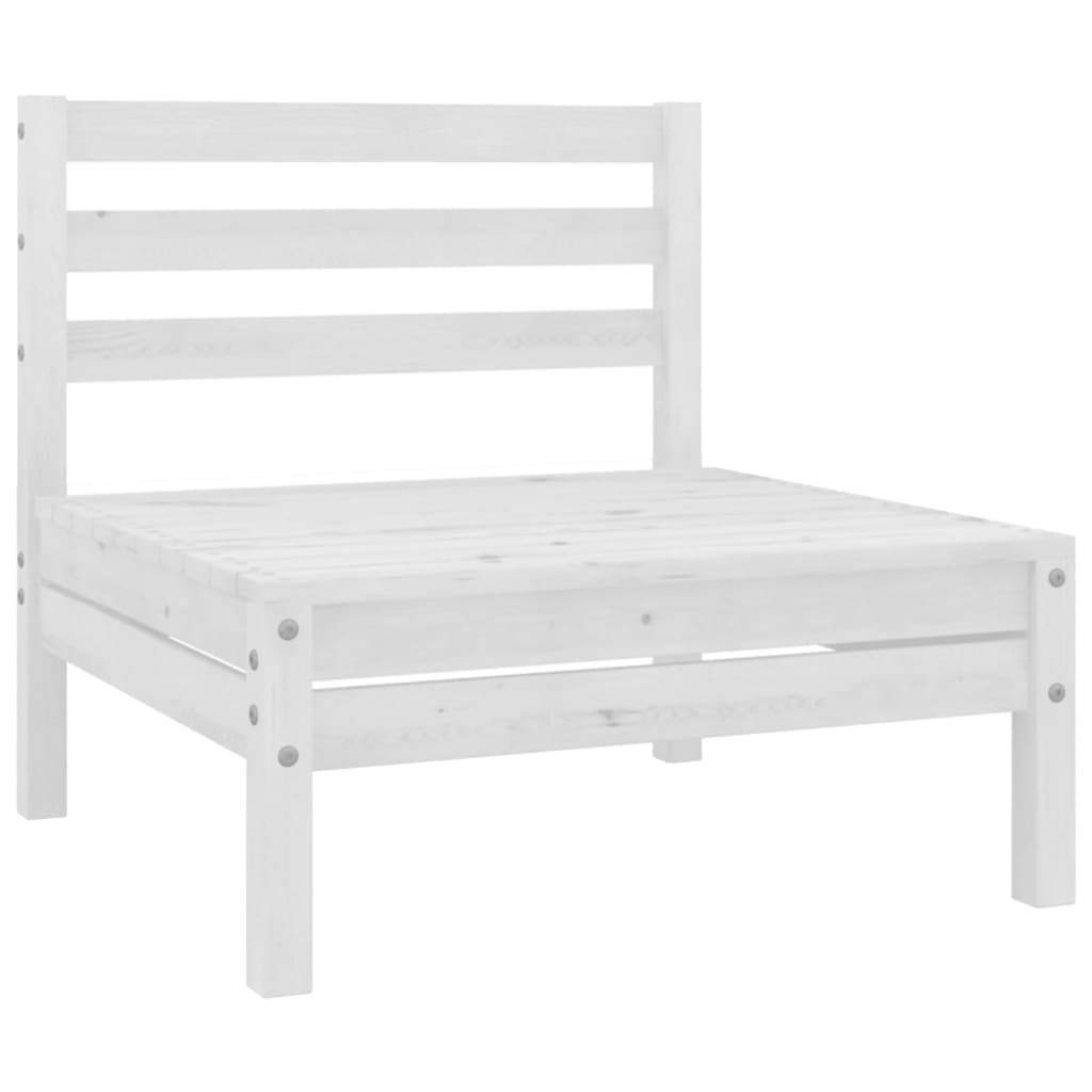 10-piece garden lounge set white solid pine