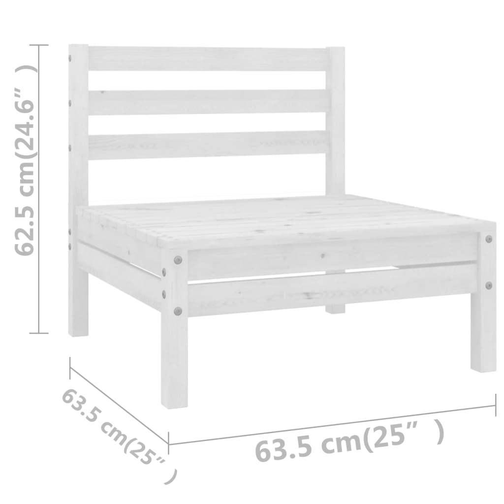 10-piece garden lounge set white solid pine