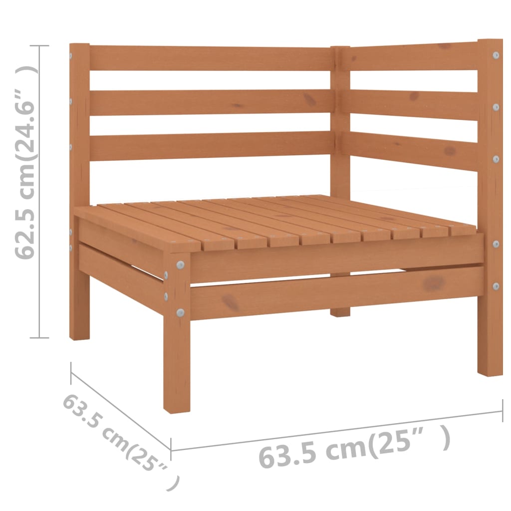 10-piece garden lounge set, honey brown, solid pine wood