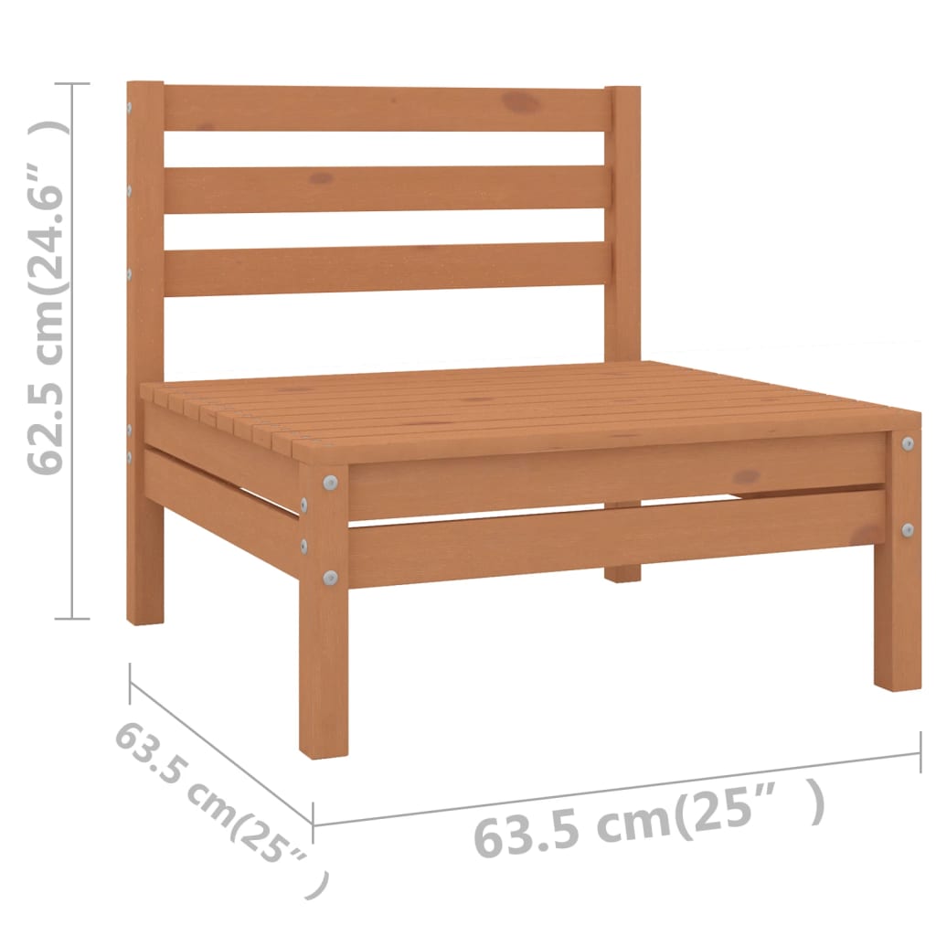 10-piece garden lounge set, honey brown, solid pine wood