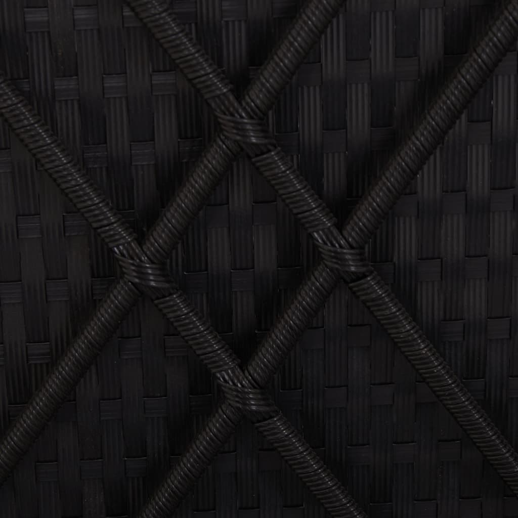 Chaise longue avec coussins en résine tressée noire