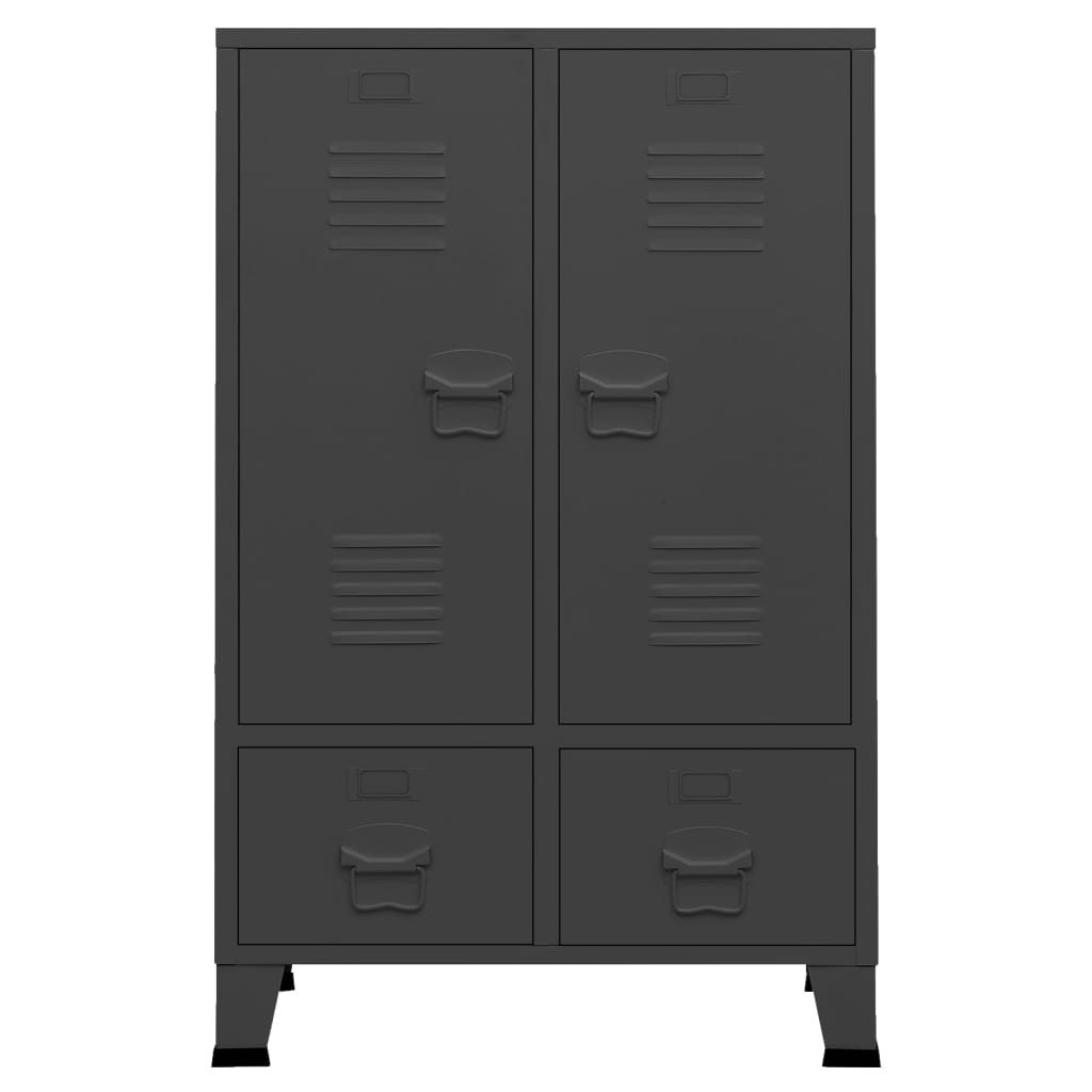 Armoire style industriel anthracite 67x35x107 cm acier