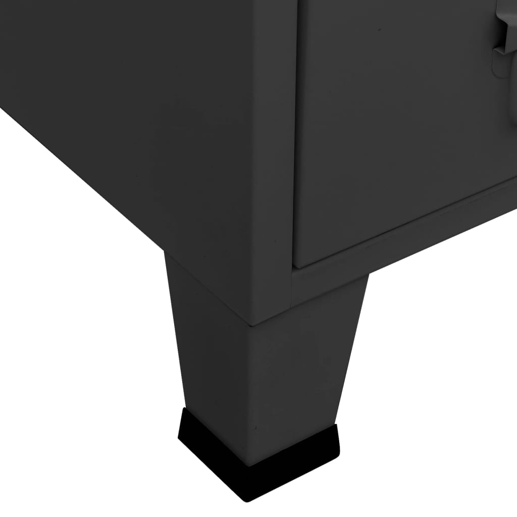 Armoire style industriel anthracite 67x35x107 cm acier