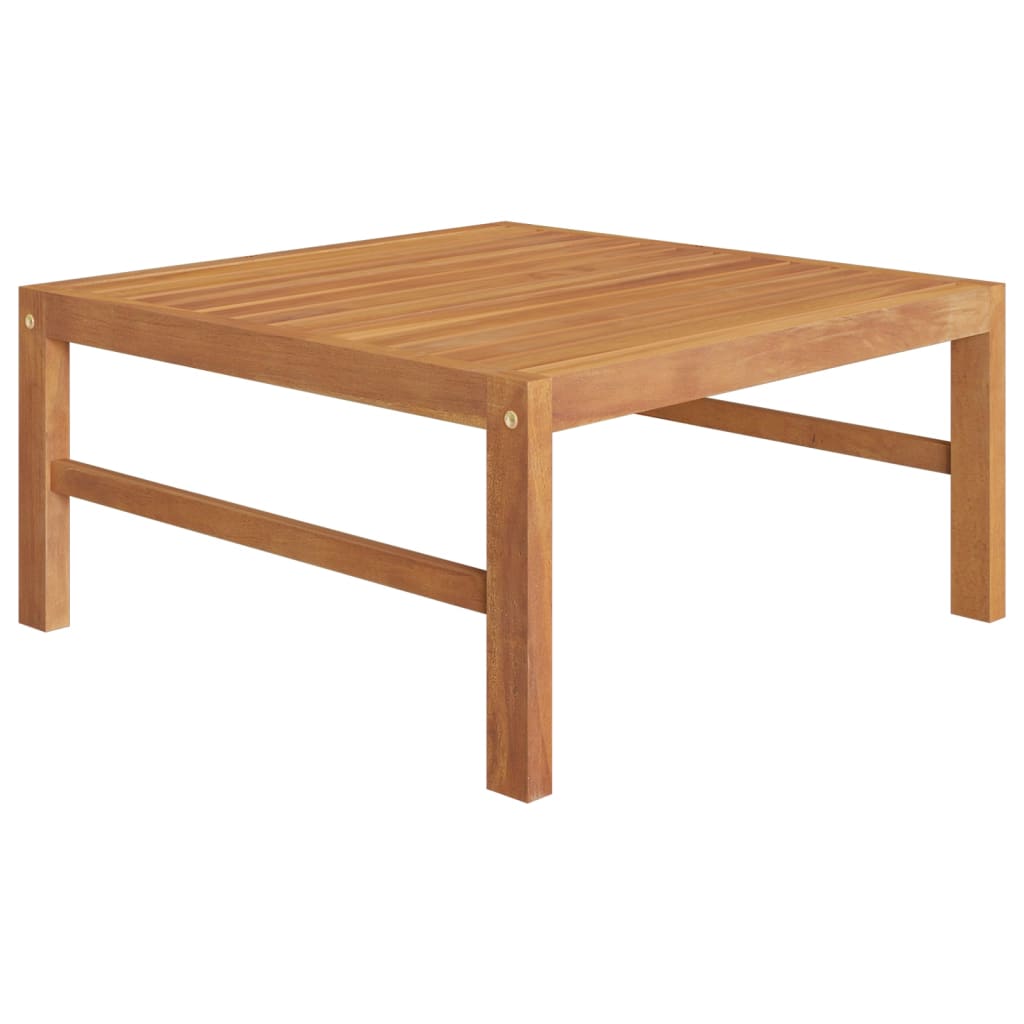 Salon de jardin 10 pièces avec coussins crème, teck massif