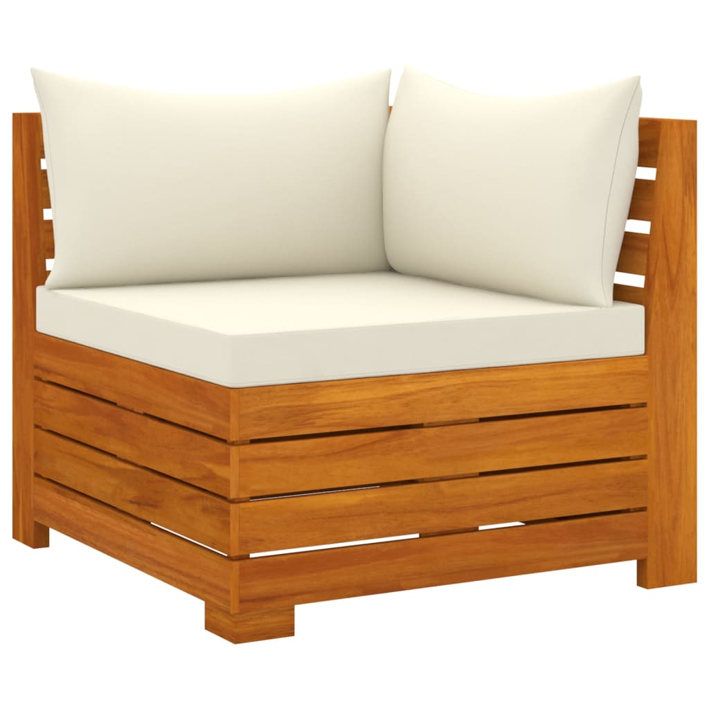 2-Sitzer-Gartensofa mit Kissen Massivholz Akazie