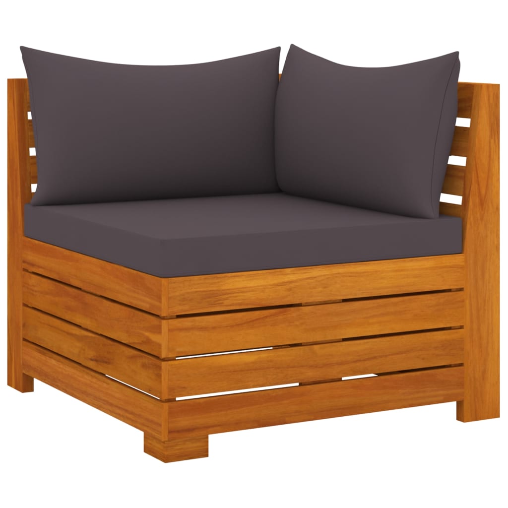 4-seater garden sofa with cushions solid acacia wood