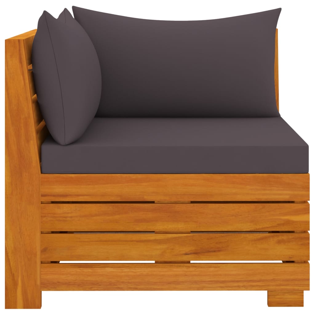 4-seater garden sofa with cushions solid acacia wood