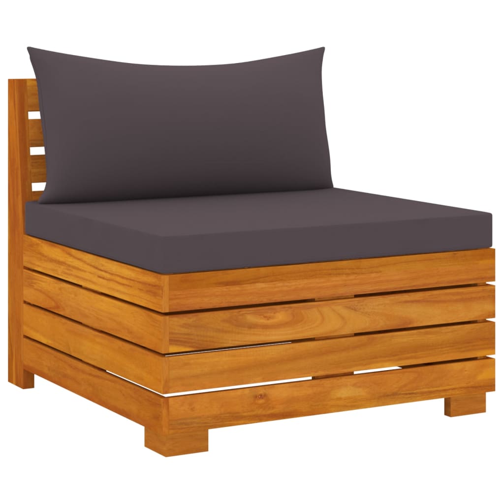 4-seater garden sofa with cushions solid acacia wood