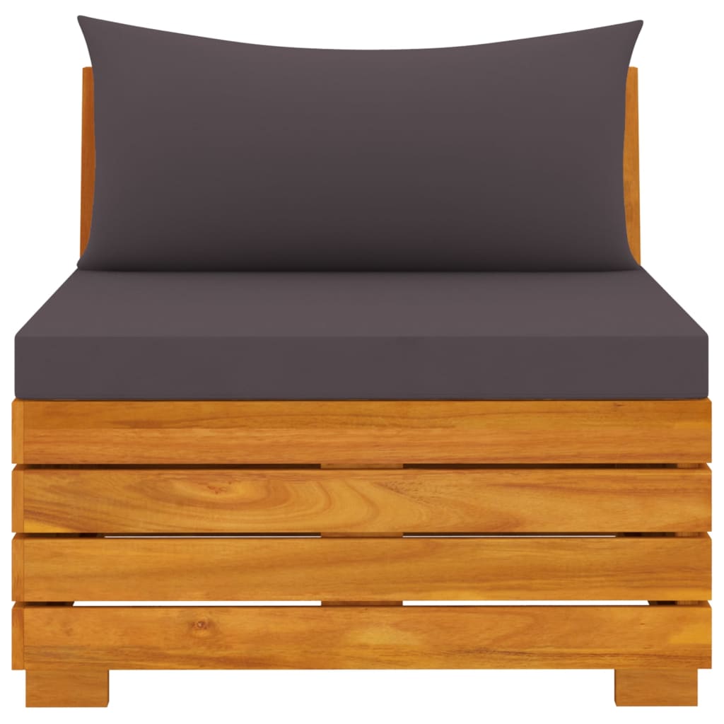 4-seater garden sofa with cushions solid acacia wood