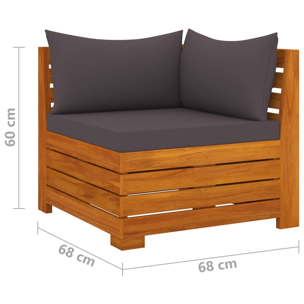 4-seater garden sofa with cushions solid acacia wood
