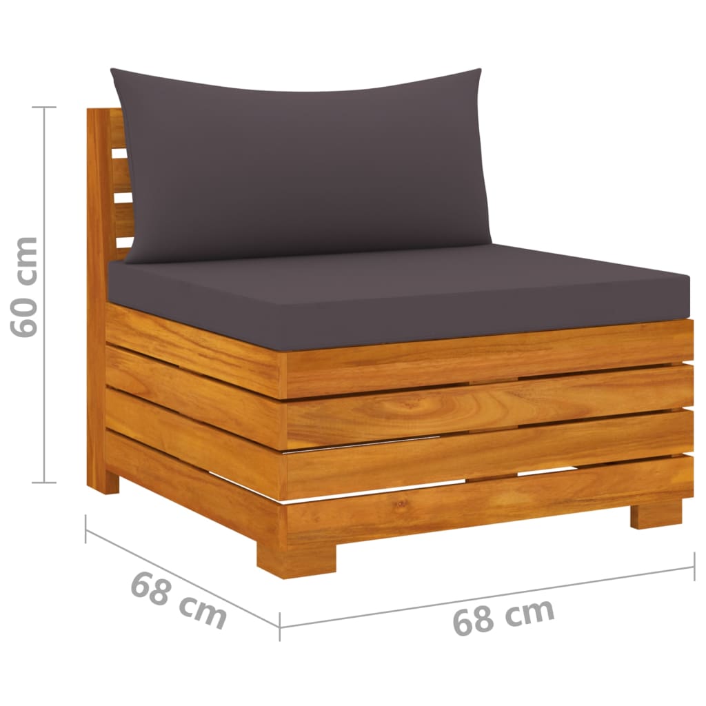 4-seater garden sofa with cushions solid acacia wood
