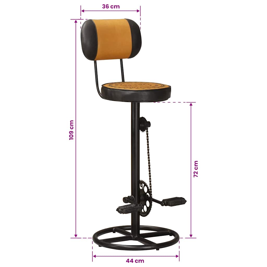 Barhocker mit Canvas-Aufdruck 2 Stk. Braun Schwarz Ziegenleder