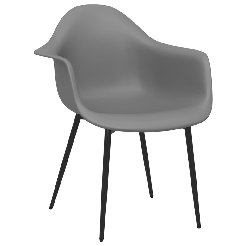 Chaises de salle à manger, lot de 6, en polypropylène gris