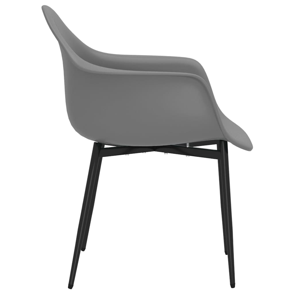 Chaises de salle à manger, lot de 6, en polypropylène gris