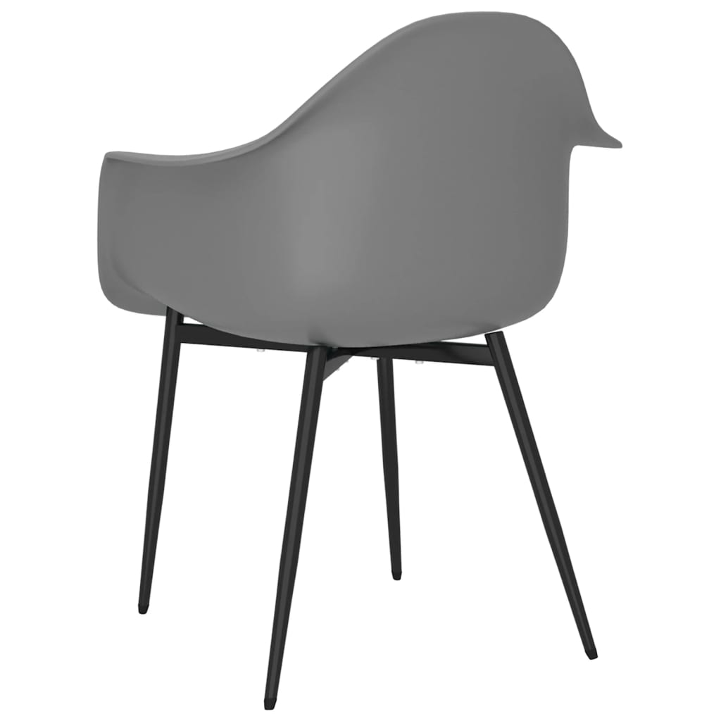 Chaises de salle à manger, lot de 6, en polypropylène gris