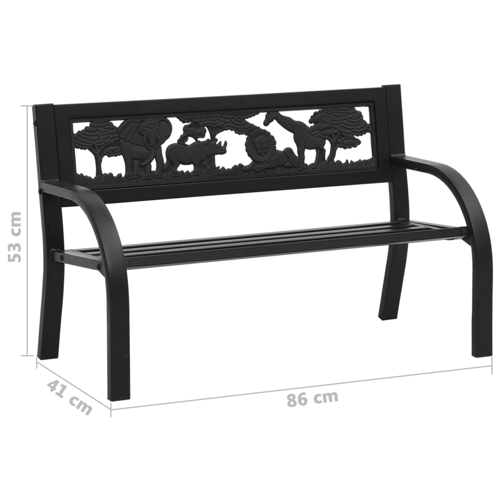 Banc de jardin pour enfants 86 cm en acier