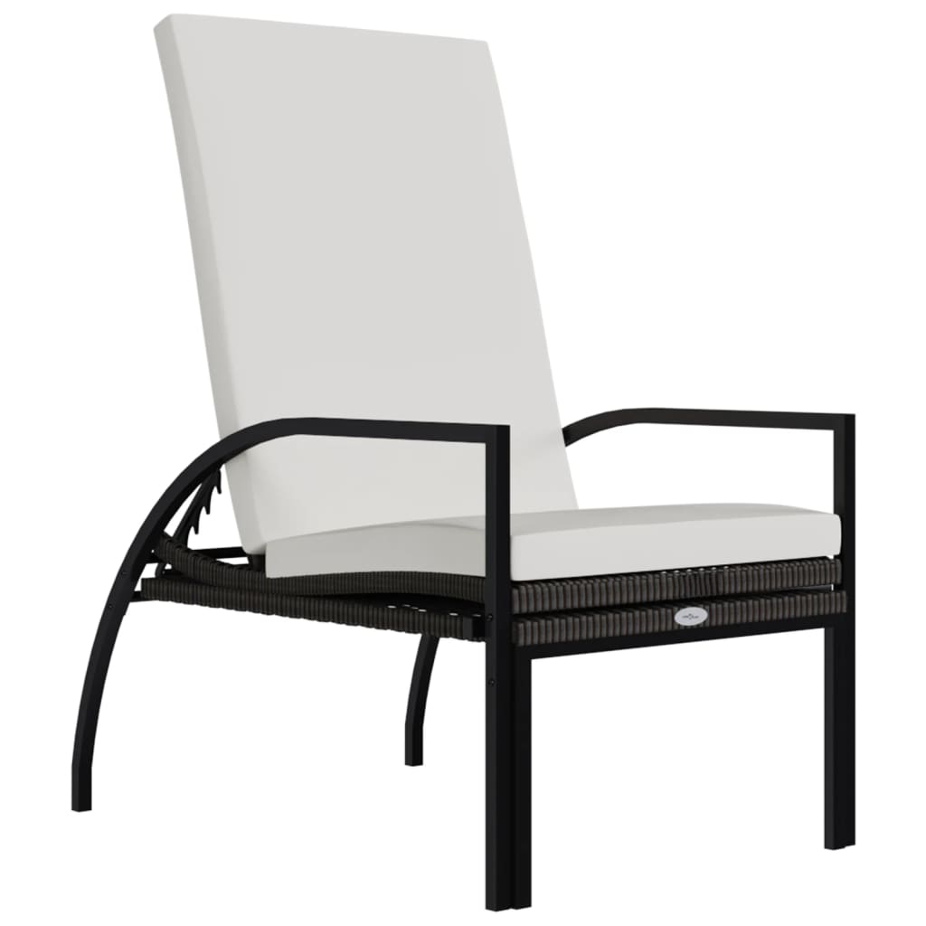Chaises longues 2 pièces avec repose-pieds en rotin synthétique marron