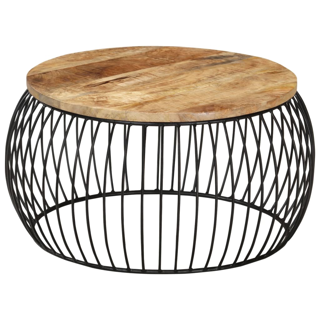 Table basse Ø68 cm Bois de manguier brut
