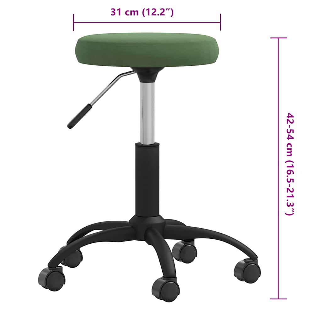 Massagehocker Samt Dunkelgrün