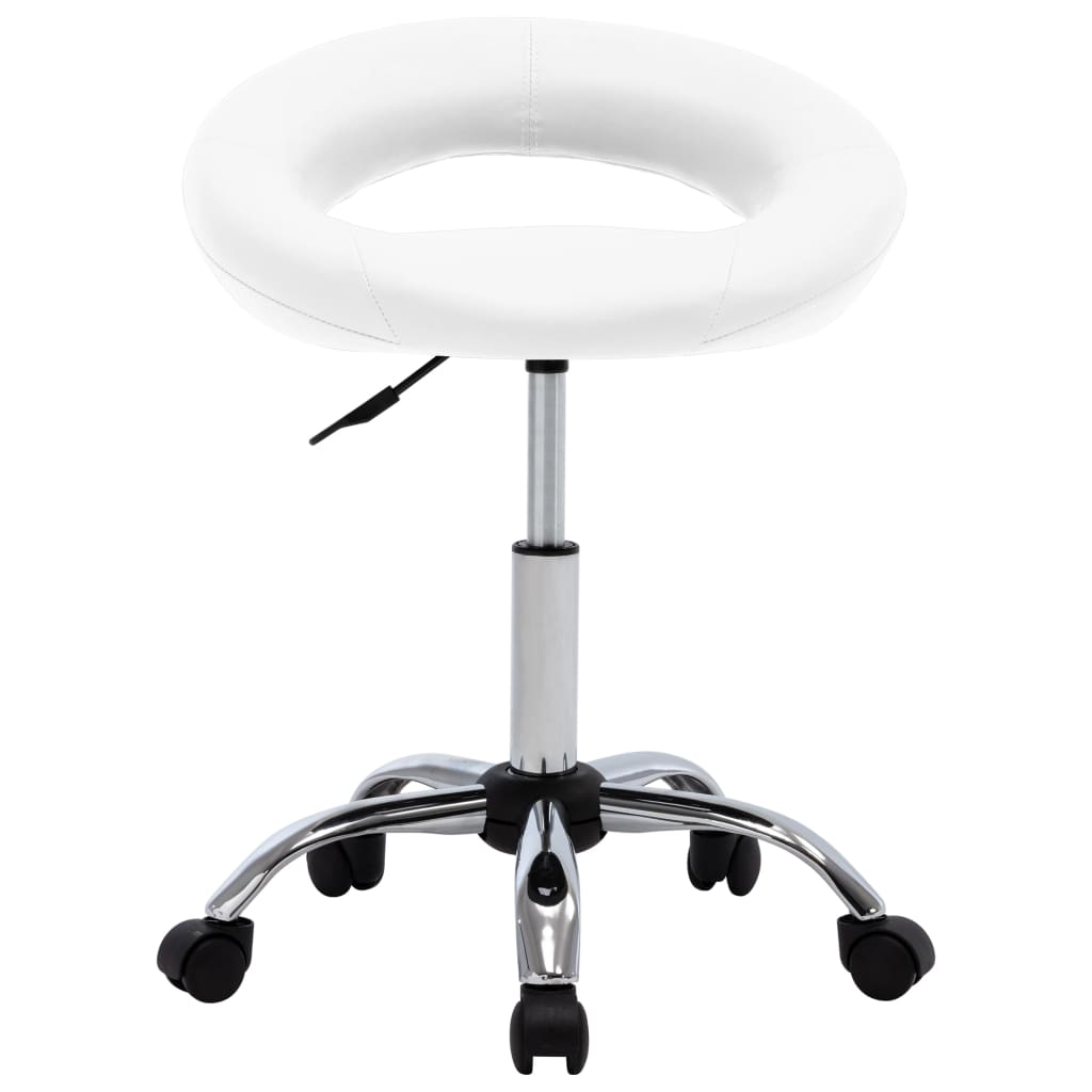 Dining Chair Swivel White Faux Leather