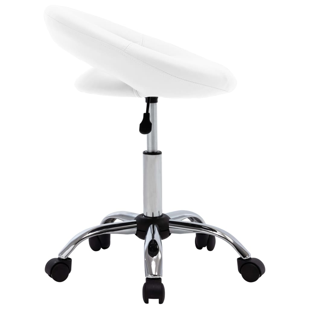 Dining Chair Swivel White Faux Leather
