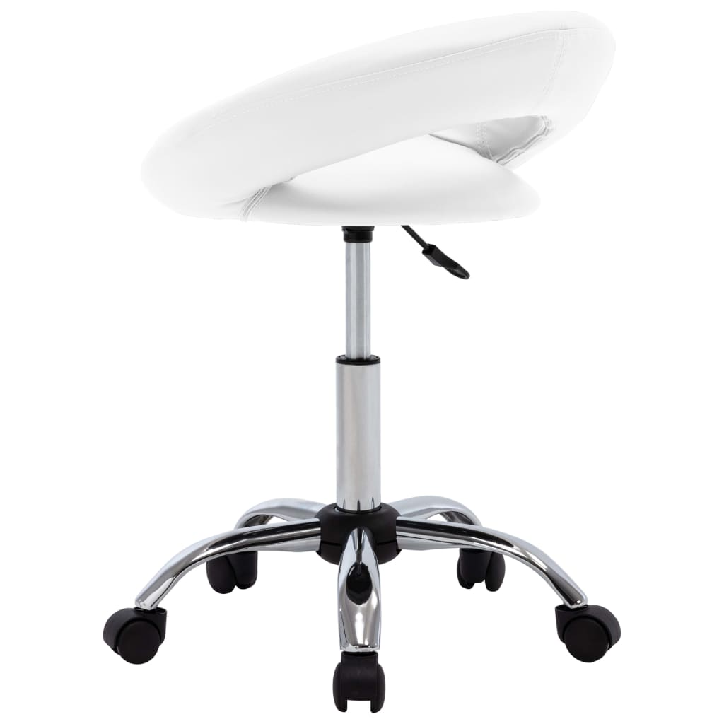 Dining Chair Swivel White Faux Leather