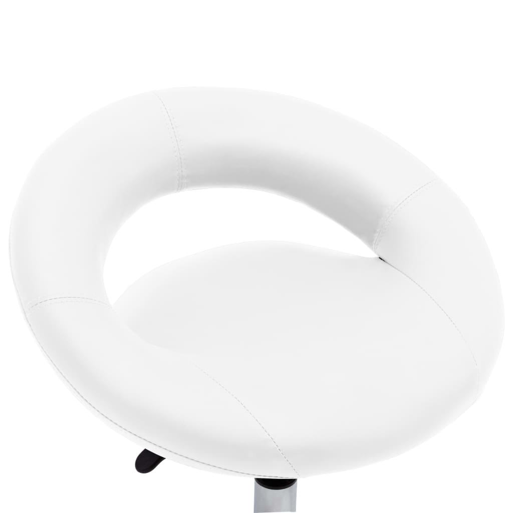 Dining Chair Swivel White Faux Leather