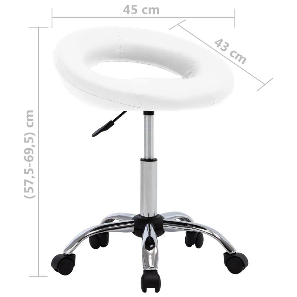 Dining Chair Swivel White Faux Leather