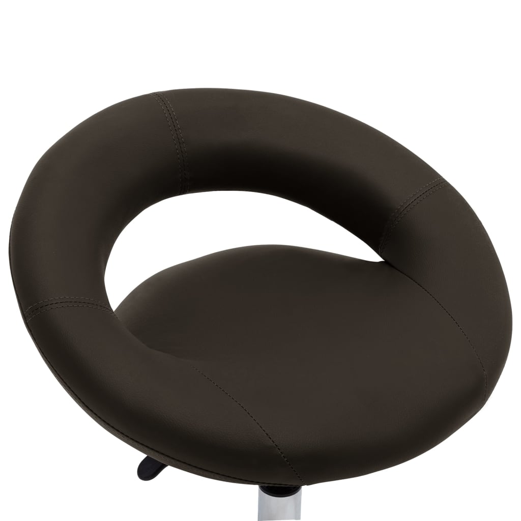 Chaise de salle à manger pivotante en similicuir marron