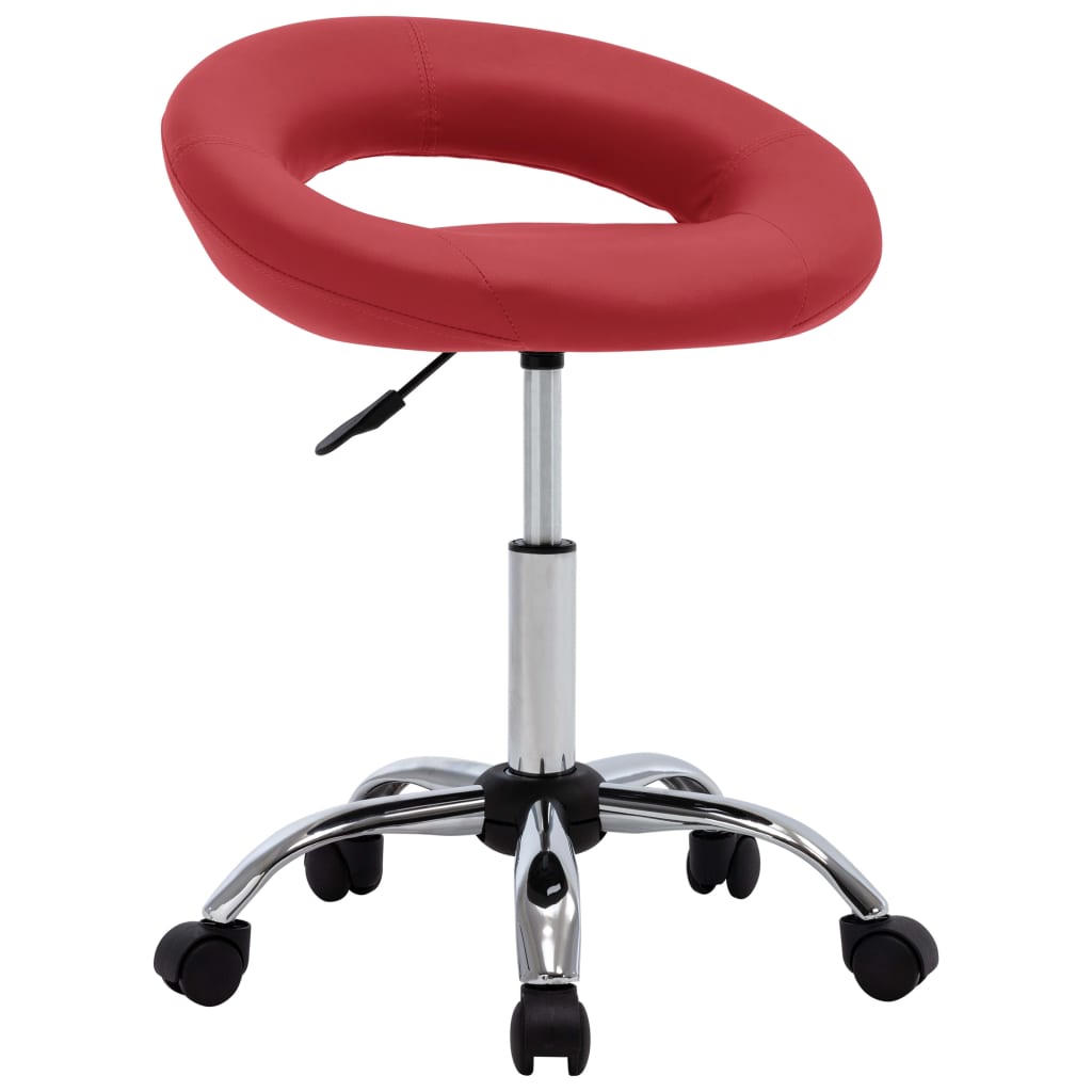 Dining chair swivel wine red faux leather