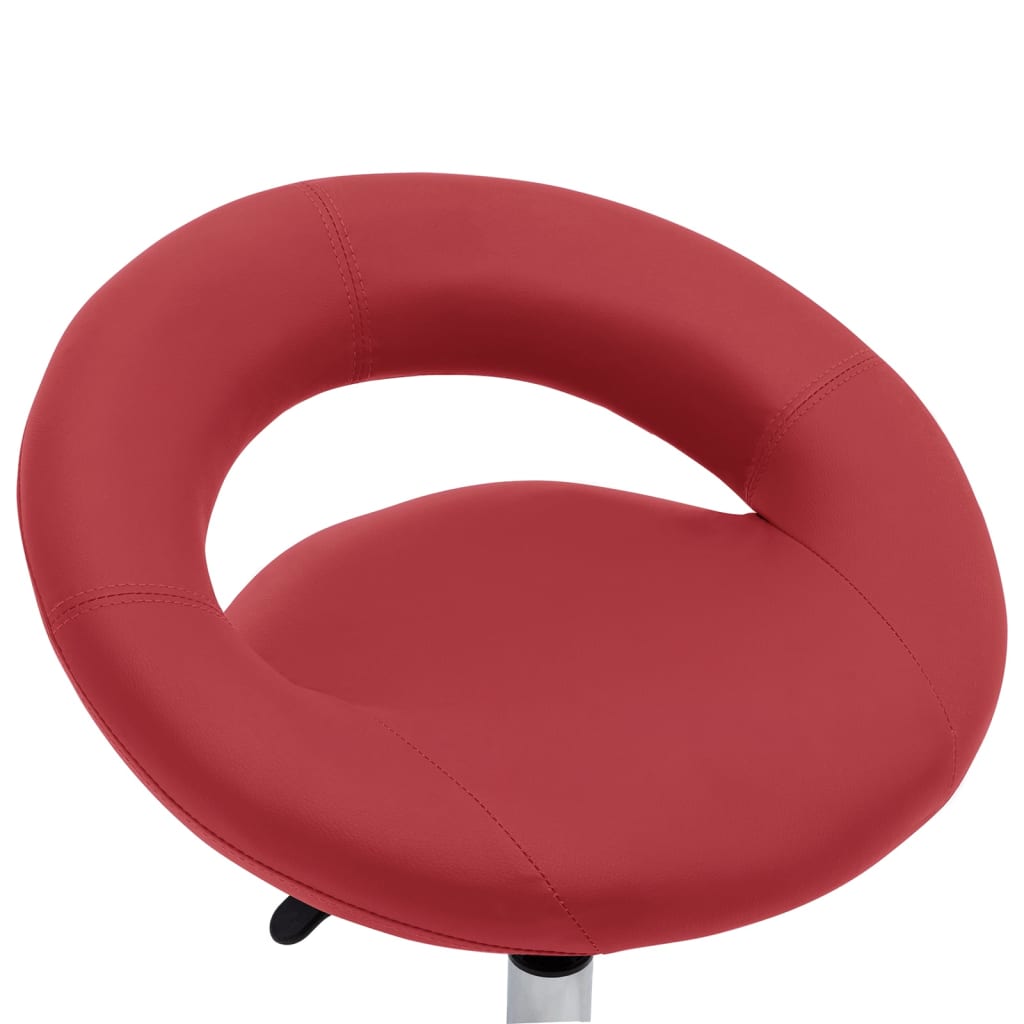 Dining chair swivel wine red faux leather