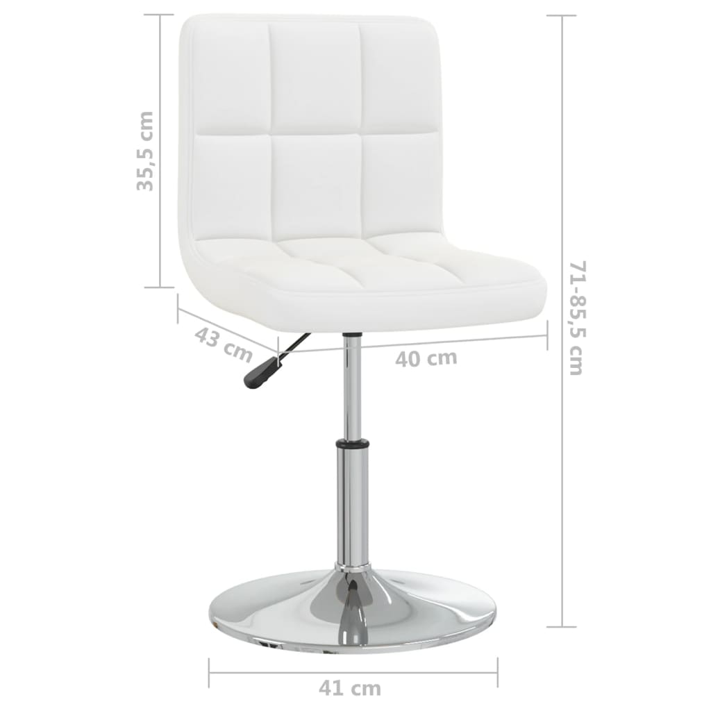 Dining chair white faux leather