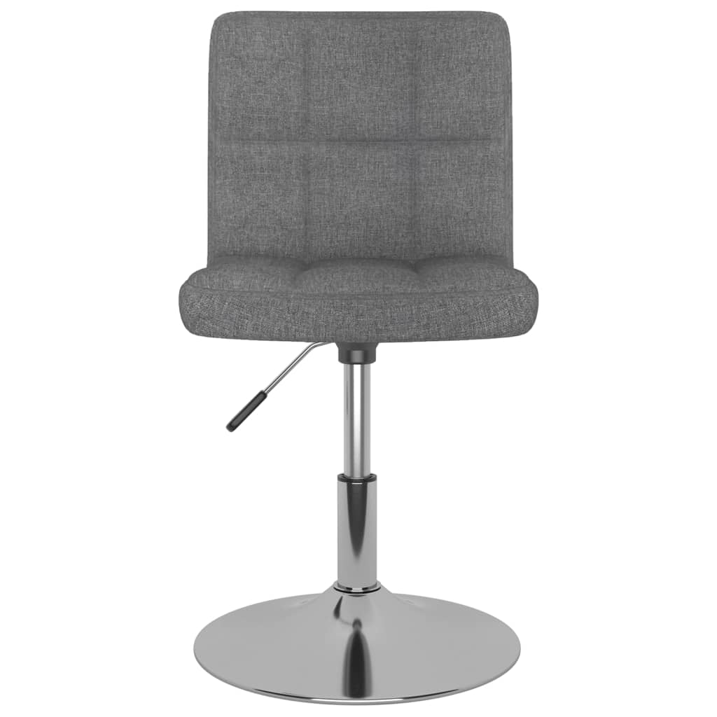 Chaise de salle à manger pivotante en tissu gris clair