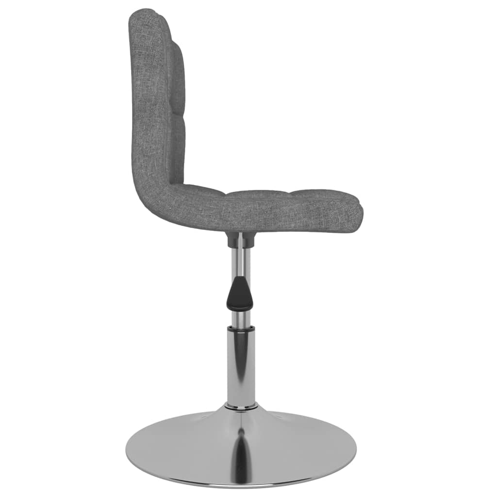 Chaise de salle à manger pivotante en tissu gris clair