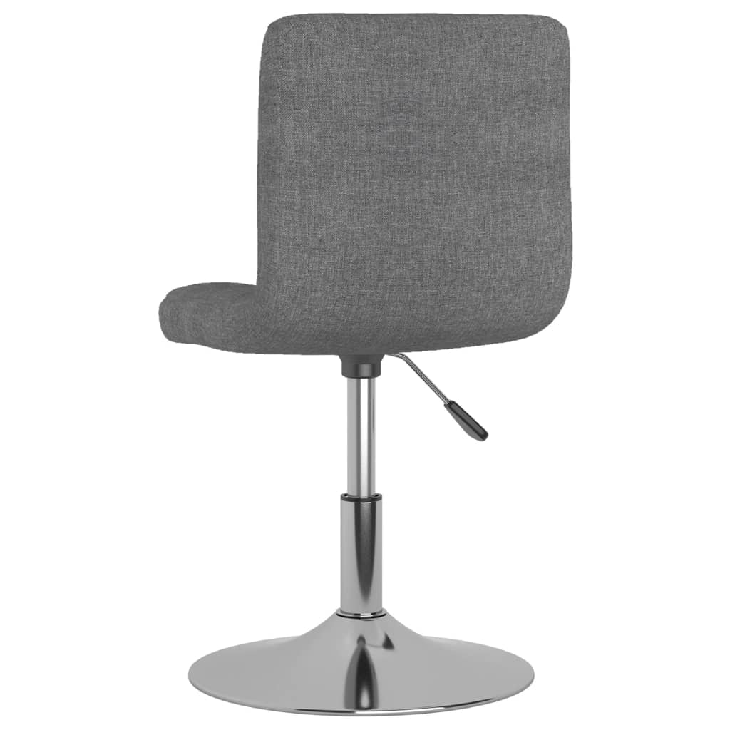 Chaise de salle à manger pivotante en tissu gris clair