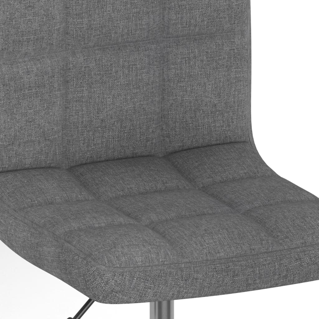 Chaise de salle à manger pivotante en tissu gris clair