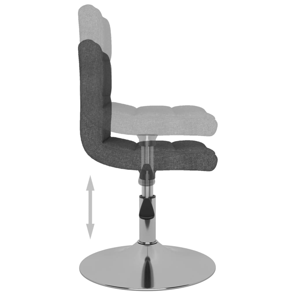 Dining Chair Swivel Dark Grey Fabric