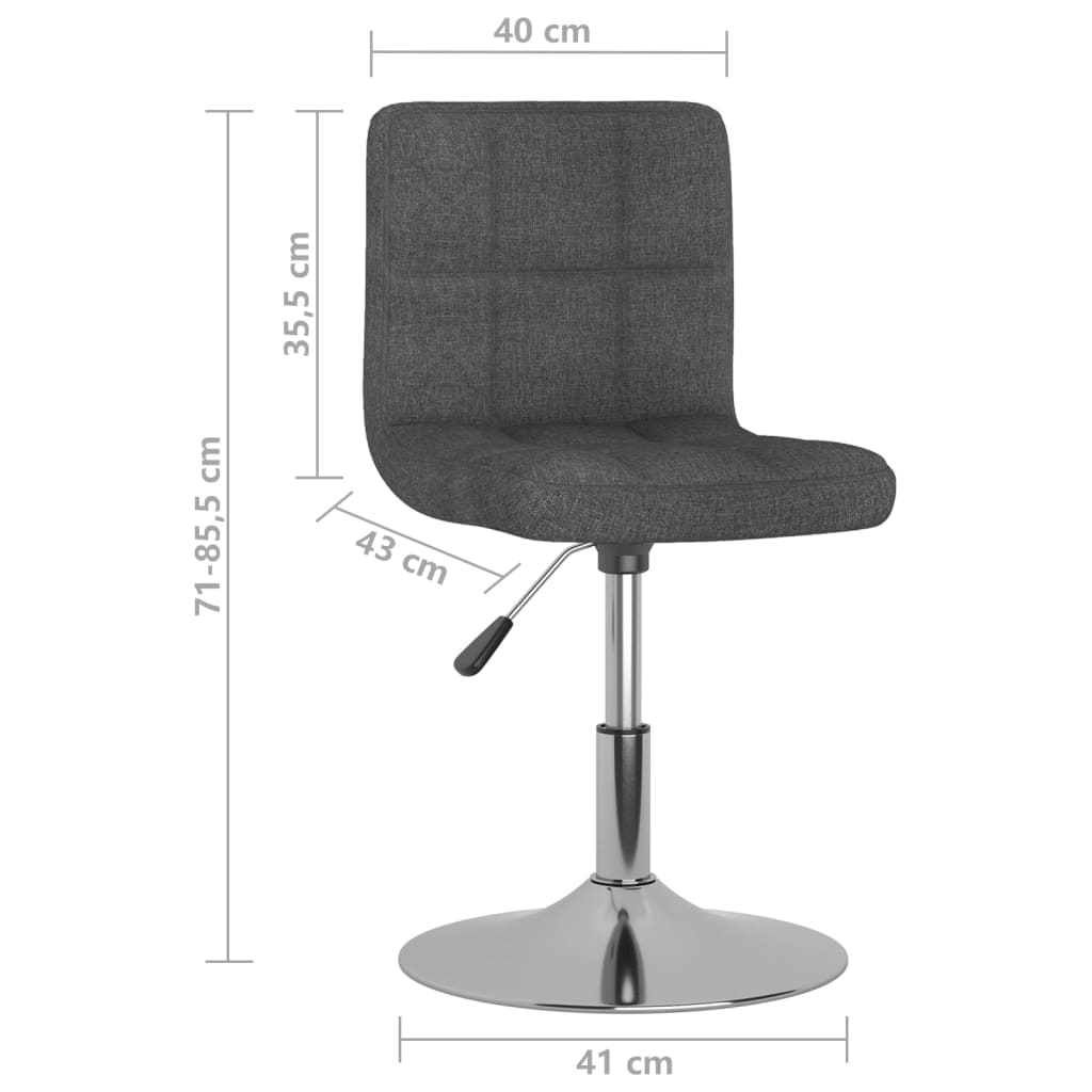 Dining Chair Swivel Dark Grey Fabric