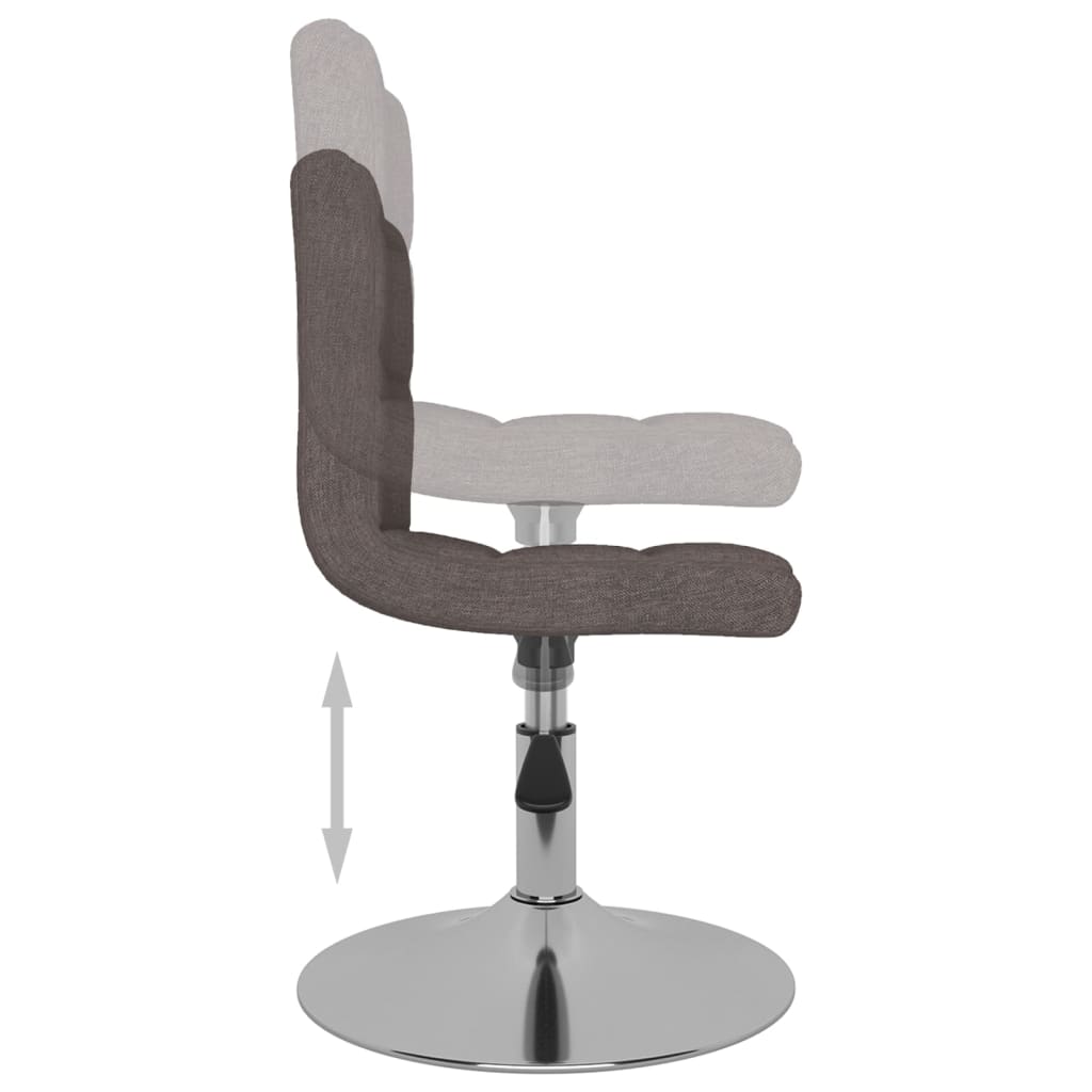 Dining Chair Swivel Taupe Fabric