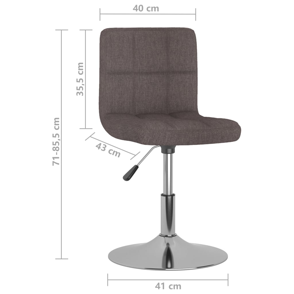 Dining Chair Swivel Taupe Fabric